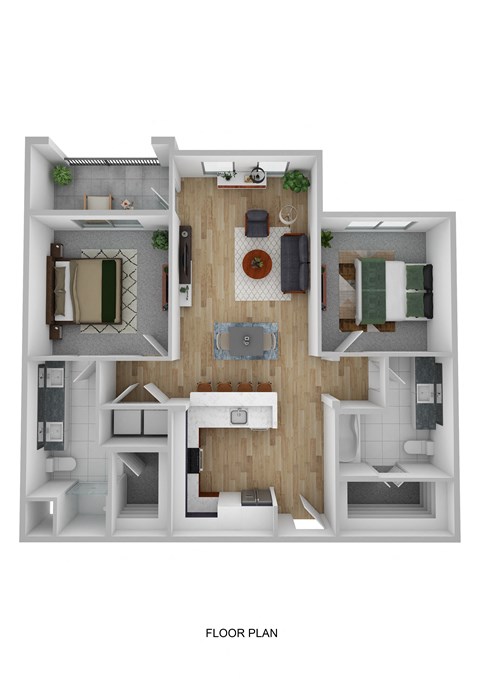 a 1 bedroom floor plan with a bathroom and a living room
